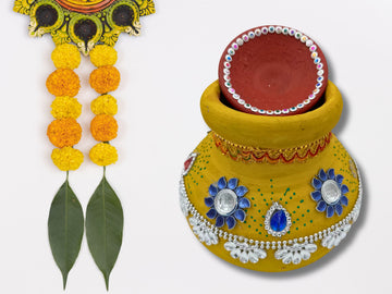 POOJA MATKI  (8 INCH) 4 PCS X 1 CTN (made of clay)