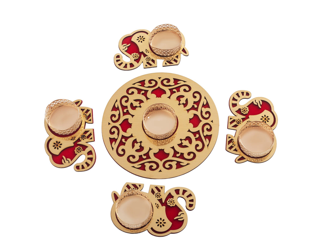 ROUND MDF CUTOUT RANGOLI WITH 16PC